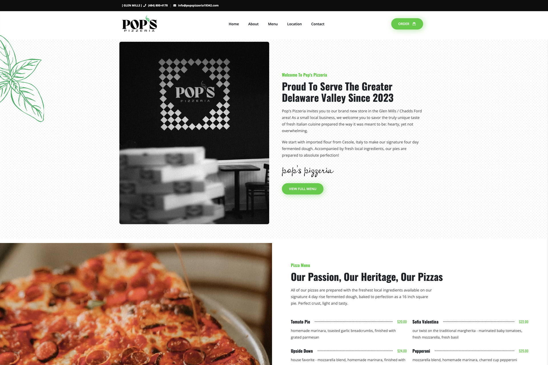 Pop's Pizzeria | Glen Mills, PA